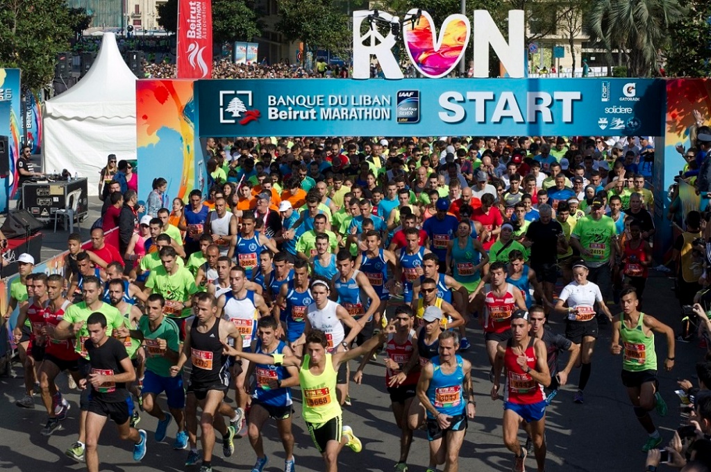 Partenza della Beirut Marathon 2015
